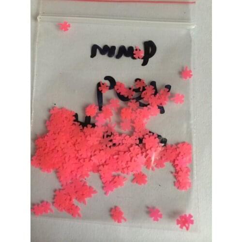 Free shipping Neon Orange solvent resistant clover glitters for uv gel nail polish making