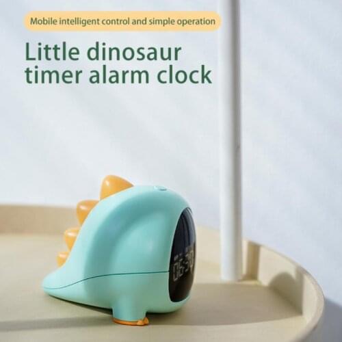 Little Dinosaur Alarm Clock Student LED Digital Bedside Clock Childrens Bedroom Study Home Cartoon USB Electronic Alarm Clock
