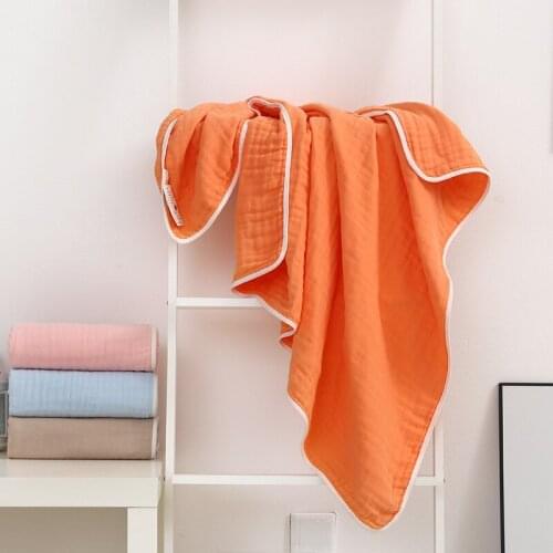 Baby Bath Towel Newborn Baby Blanket Swaddling Edged Kid Swimming Beach Towels Baby Muslin Swaddle Blanket 110*110cm