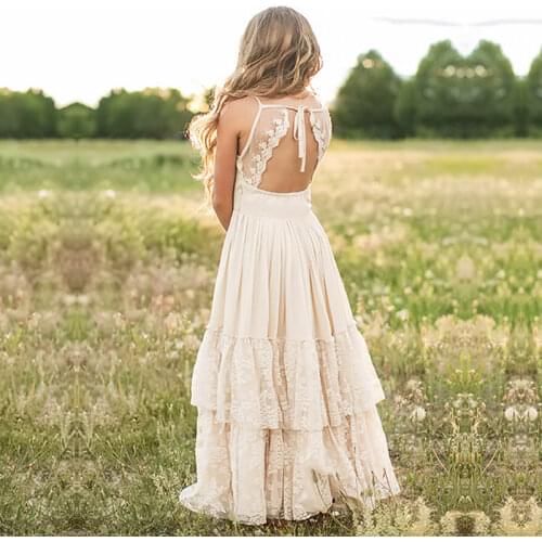 Summer Girl Casual Dress Lace Kids Dresses For Girls Flower Baby Girl Dress Birthday Kids Dress Children Girl Princess Dresses