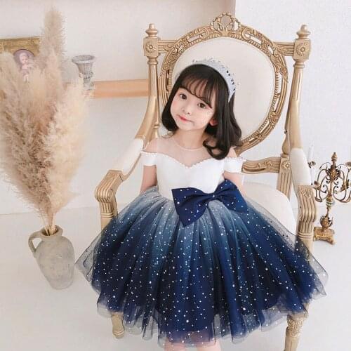 2021 new summer childrens Princess Dress Baby Girl Birthday Dress Party Dress 2-12 year old childrens dress