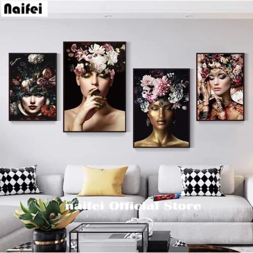 DIY 5D Diamond Painting Abstract Woman Wall Art Decor Cross Stitch Mosaic Kit Embroidery Flowers Butterfly Rhinestones
