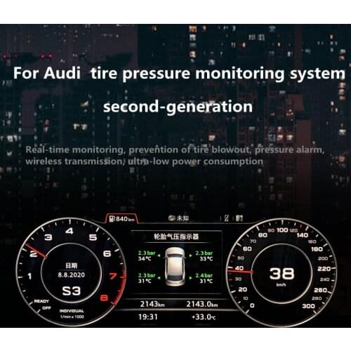 For Audi A3 A4 A5 A6 A7 Q2 Q3 Q5 Q7 Q8 S3 S4 S5 second-generation tire pressure monitoring original factory modification display