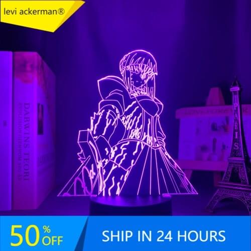 Fate Stay Night Saber Led Night Light Lamp for Bedroom Decor Birthday Gift Manga Fate Stay Night Saber 3d Lamp Anime