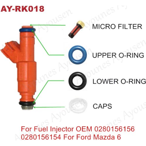 Hot sale 40set fuel injector repair kits for Mazda 6 injector 0280156154 0586156156 for AY-RK018