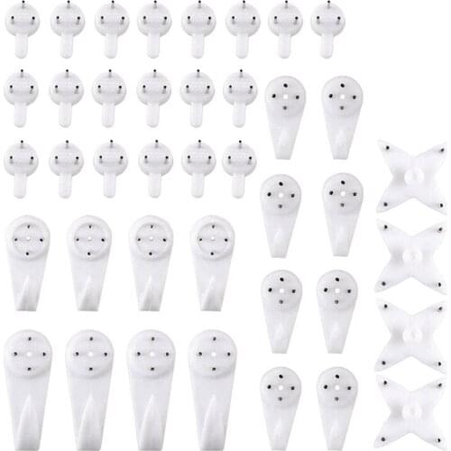 GTBL 40Pcs Invisible Nail Screws Wall Hooks Picture Hangers Traceless Photo Hook Multi Function Picture Painting Frame Hanger