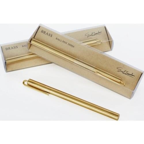 ET)ERAL Travelers brass stationery. Brass fountain pen. Neutral pen for signature. Retro style, made of brass by hand