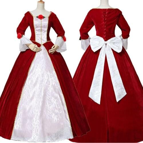 Beautiful Girl And Beast Belle Party Princess Dress Halloween Christmas Red Ball Gown Adult Women Cool Cosplay Costume