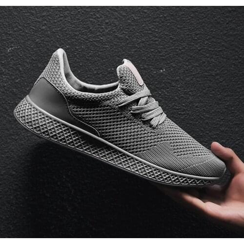Plus Size Summer Lightweight Mens Running Shoes for Men Sneakers Mens Summer Sports Shoes Male Sport Shoes Gray Gym GMD-1032