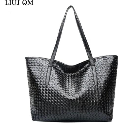 LIUJ QM 2021 New Luxury Bags Fashion Simple Crocodile Pattern Woven Handbag Single Shoulder Bag Large Capacity Female Bag