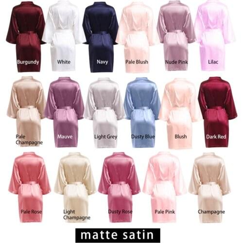 Matte satin Robe, Bridesmaid Robes ,Bride silk Robe, Bridal Party Robes Wedding Party Gift A9000D