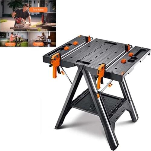 Multifunctional Folding Woodworking Table/Portable DIY Workbench/Steel Frame/130kg Load-Bearing/Multiple Tables Can Be Combined