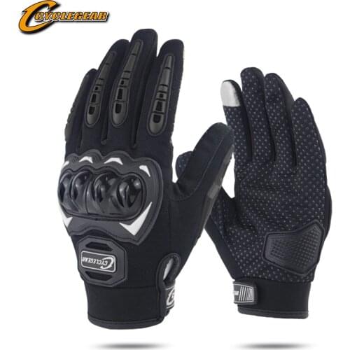 Cyclegear Motorcycle Gloves Touch Screen Riding Gloves Black Motorbike Racing Protective Guantes Moto Breathable Men Bike Glove