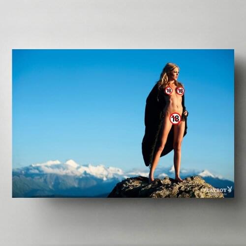 Wall Art Posters Beauty Blonde Girl Sexy Body Photo Tease Woman Outdoor Pictures Canvas Painting Art Print for Living Room Decor