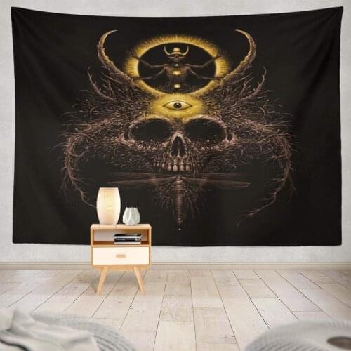 Wall Hanging Tapestry Forest Psychedelic Character Old Tree Skull Wall Tapestry Dorm Home Decor