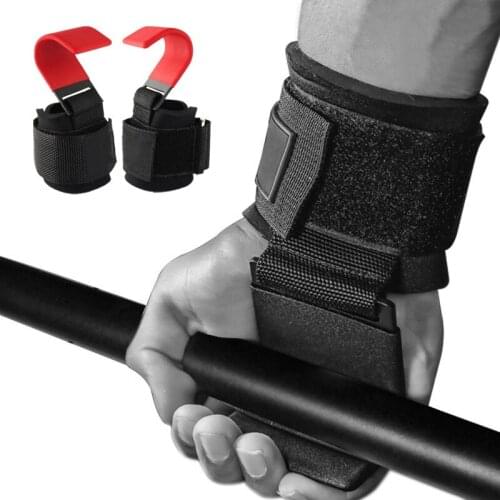 Fitness Non-Slip Weight Lifting Hooks Grips Heavy Duty Lifting Wrist Straps for Pull Ups Deadlift Dumbbell Home Gym Accessories