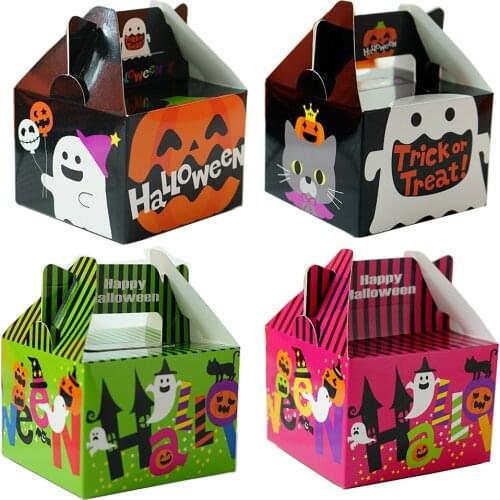 2021 New Halloween Cute Pumpkin Ghost Candy Box 4 Styles Trick or Treat Candy Box Kids Favor Snack Box Happy Halloween Decor