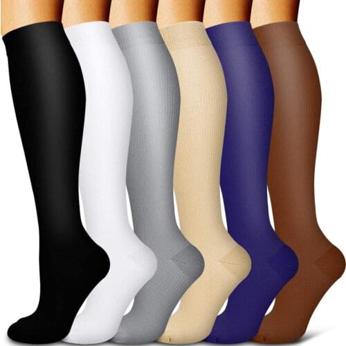 Wholesale Compression Stockings Blood Circulation Promotion Slimming Compression Socks Anti-Fatigue Solid Color Socks
