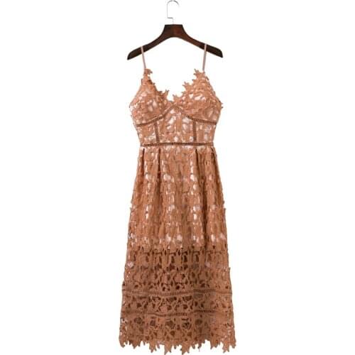 PERHAPS U Padded Hollow Out Lace Dress Lined Summer Dress Women Dress Midi Shirt Zipper Party White Sundress D0082