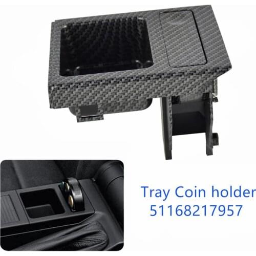 Carbon Fiber Coin Tray Car Center Console Beverage Bottle Holder For Bmw 3 Series E46 318I 320I 1999-2006 Double Hole 51168217