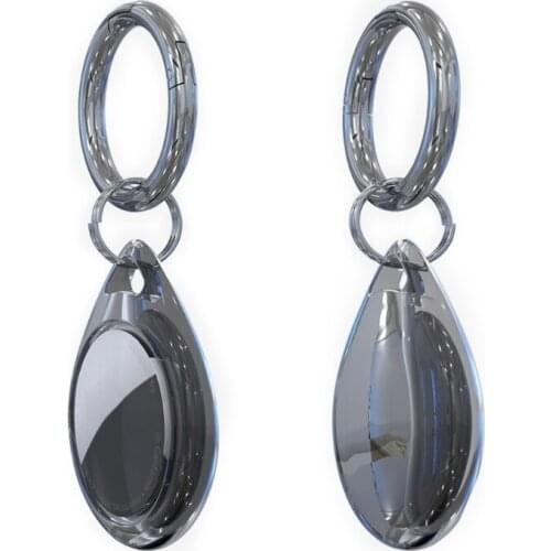 Water Drop-shaped Case Protector Compatible with Airtags Transparent TPU Anti-Scratches Anti-lost