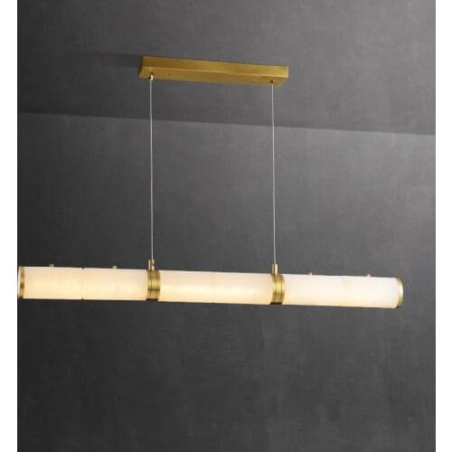 Restaurant copper chandelier, light luxury, modern Chinese style, simple study, personality and creativity, bar marble lamps