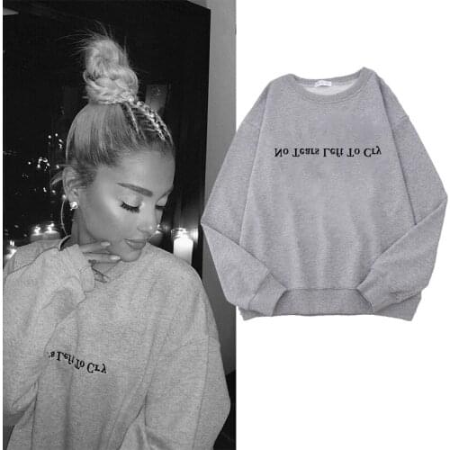Pop Singer Ariana Grande Same Style Hoodies Women Gothic Streetwear Spring Autumn Harajuku Mujer Fashion Sweatshirt O-Neck Hoody
