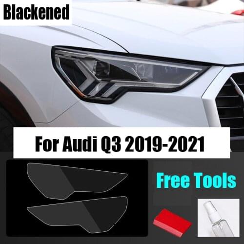 TPU Car Styling Accessories Blackened Headlights Transparent BC Column Pillar Cover Door Window Strip Trim For AUDI Q3 2013-2021