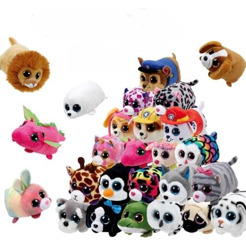 Ty Beanie Boos Big Eyes Mobile Phone Wipe Spotted Leopard Dog Fawn Penguin Plush Doll Stuffed Animal Collectible Toy Child Gift