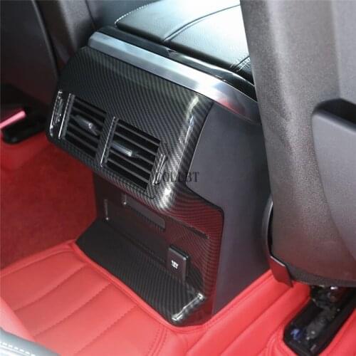 For Land Rover Range Rover VELAR 2017-2019 ABS Chrome Carbon Fiber Style Car Rear Row Air Conditioning Vent Frame Cover Trim
