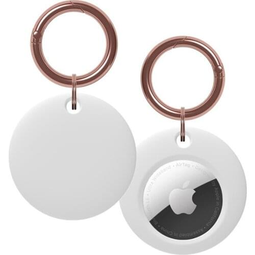 For Apple AirTag Soft Silicone Case Protector With Keychain Ring Shockproof Anti-Scratch Fall Protective Shell Cover For AirTag