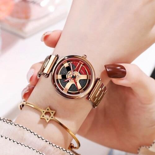2021 Real 3D Model Women Rim Hub Watch Super Car Wheel Rim Watch Drop Shipping Waterproof TE37 Female Watches Volk Rays Watch