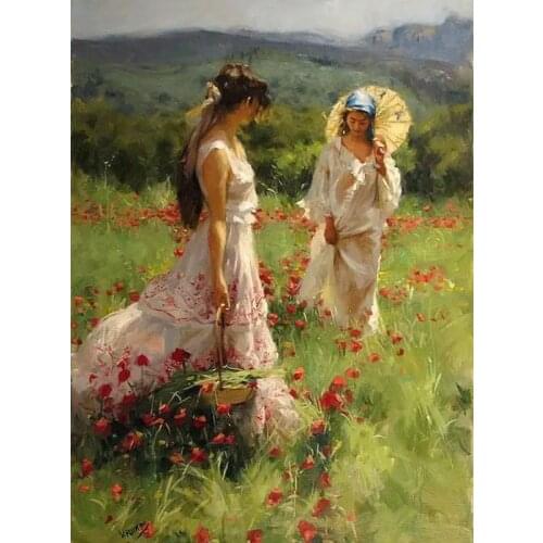 Woman Among Flowers Beauty Cross Stitch Kits 14CT Unprinted For Embroidered Handmade Arts Set Wall Home Decor Handmade