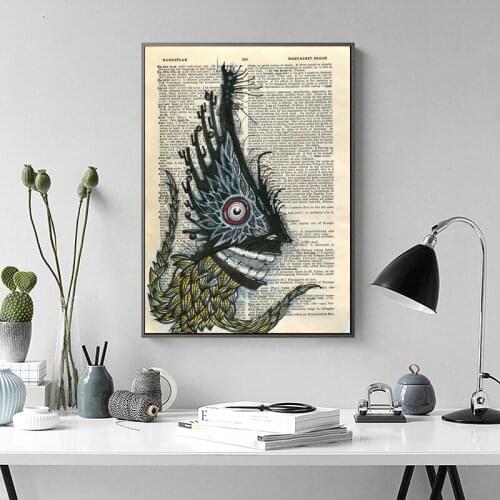 Animal Dictionary Art Abstract Vintage Wall Art Paint Wall Decor Canvas Prints Canvas Art Poster Oil Paintings No Frame
