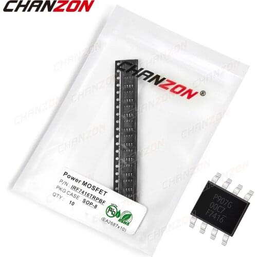 10Pcs IRF7416TRPBF SOP-8 Power SIC Mosfet Transistor Bipolar Junction BJT Powerful Tube Fets SMD -10A -30V Integrated Circuits