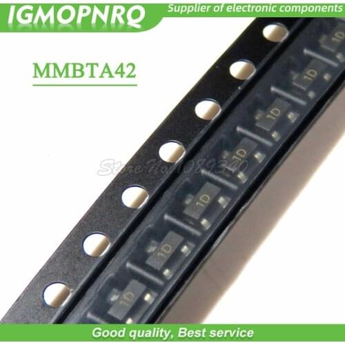 100pcs MMBTA42LT1G 1D MMBTA42 SOT23-3 SMD 500mA 300V NPN Bipolar Transistors - BJT new original
