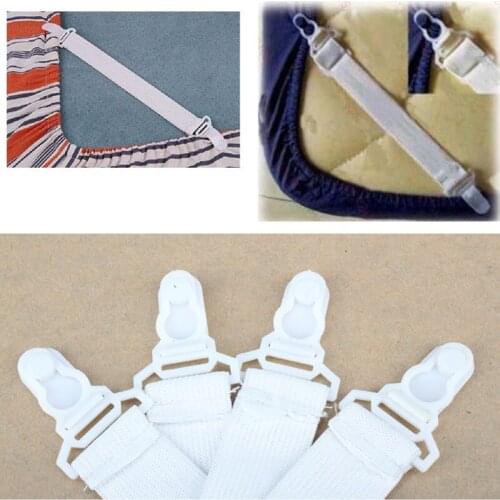 4 Pcs Bed Sheet Fasteners Clip Elastic Suspenders Grippers Holder CLH@8