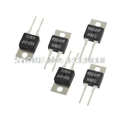 5 Pcs 1.5A 250VAC/ 24VDC 80C NO Temperature Control Switch Thermostat KSD-01F