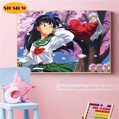 5D DIY Diamond Painting Anime Inuyasha Action Figures Crystal Full Drill 3D Daimond Mosaic Embroidery Personalized Gifts Friend