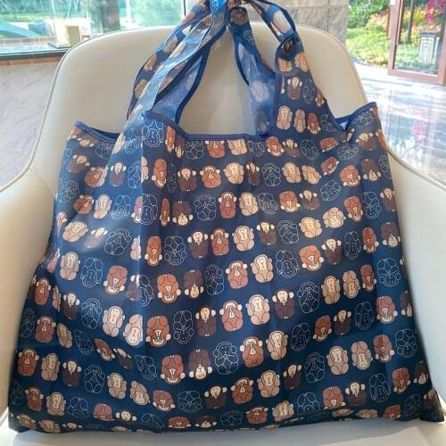 Large Heavy Foldable Shopping Bags Cartoon Bags Reusable Portable Shoulder Bags Travel Handbags Fashion Tote Bags