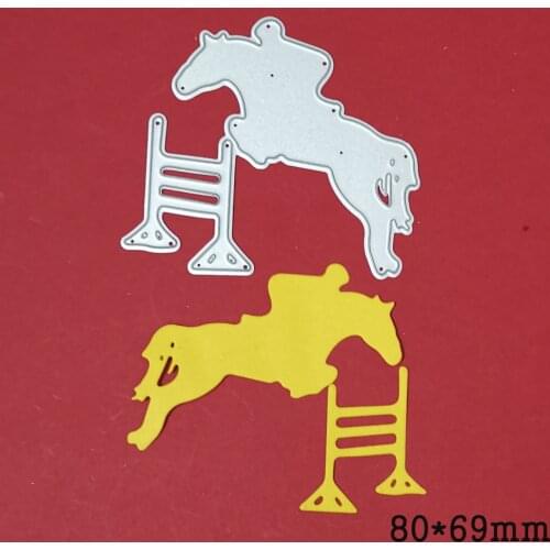 Man Horse Hurdle Race Metal Cutting Dies For Stamps Scrapbooking Stencils DIY Paper Album Cards Decoration Embossing 2021 New