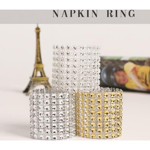 10pcs Rhinestone Napkin Ring Buckle Hotel Celebration Wedding Event Decoration Supplies