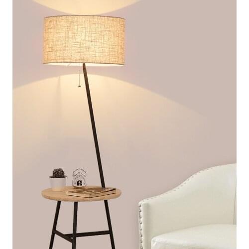 Wooden Floor Lamp Modern Living Room Bedroom Study Floor Standing Lamps White Fabric wooden floor lights Decor XU YI Ming