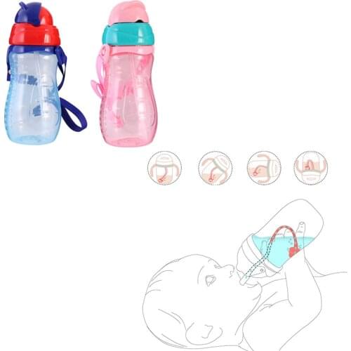 Baby Learning Cup PP Leak Proof Straw Feeding Bottle 260ML/330ML Bottles for Kids Water Bottle Mugs Cup Bottles for Girls