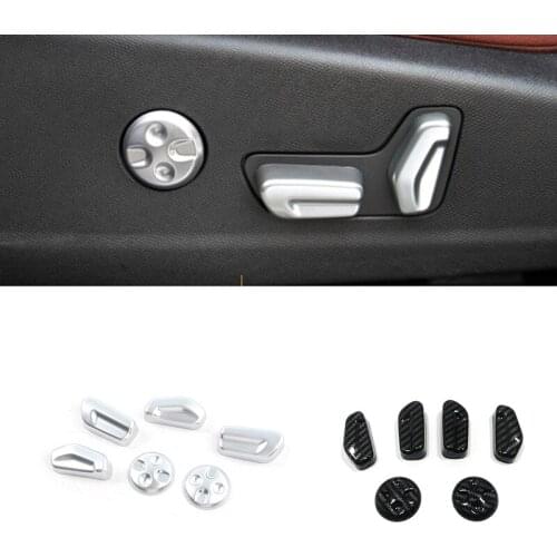 For Peugeot 508 Allure SW GT 2018 2019 Accessories ABS Carbon fiber Car Seat adjustment Switch Cover Trim Car Styling 6pcs