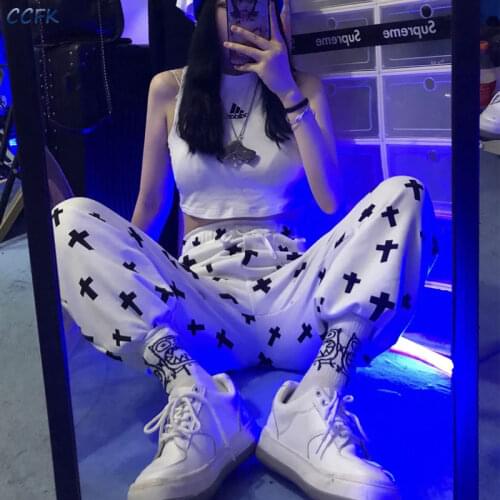 Joggers Women Pants High Waist Printed Loose Sportwear Trousers Female Korean Hip Hop Pants Casual Harem Pants Women Clothes