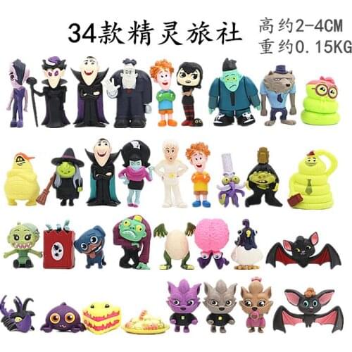 34pcs/set Transylvania Action Figure Toys Dracula Johnny Dennis Mavis Frank Figurals Toy Children Gift