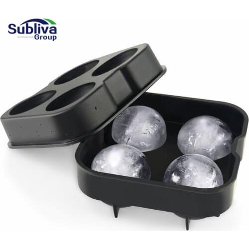 Whiskey Cocktail Ice Cube Ball 4 Large Sphere Mold Silicone Ice Ball Maker Large Ice Ball Cube Mold Maker