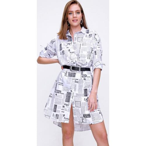 Newspaper Printed Oversize Tunik 2021 Summer Spring Muslim Clothing Women 'S Scarves Islamic Hijab For Muslim Women Tunik