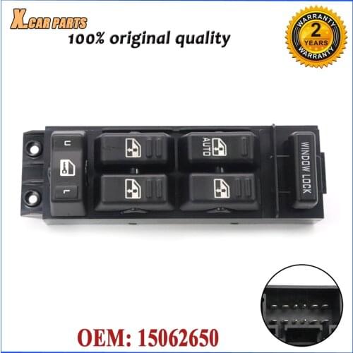 15720127 Power Window Master Control Switch Front Left For Chevrolet Tahoe Yukon Suburban 2000-2002 15062650